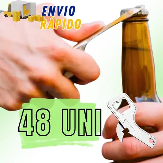 Kit Com 48 Abridor De Latas Garrafas De Metal Aço Inox Afiado Profissional Para Bar Restaurante 9cm