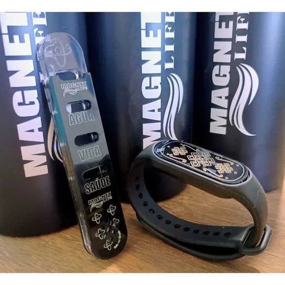 Kit MAGNETIZADOR com  GARRAFA + PULSEIRA + MINERALIZADOR MAGNETLIFE  agua estruturada agua magnetizada agua alcalina