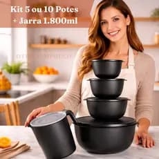 Kit 5 ou 10 Potes + Jarra 1.800L