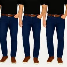 Calça jeans masculina com elastano -Kit 3 peças