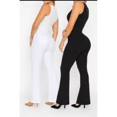 Calça  bailarina preta e branca