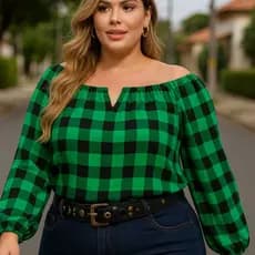 Blusa Feminina Manga Longa Plus Size Ciganinha Ombro a Ombro Roupa Look Inverno Elegante Noite Festa G1 G2