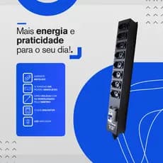 Filtro Linha Régua 8 Tomadas Disjuntor 20a Cabo Cobre Extensão Energia MVolts 3x2,5mm