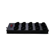 Filtro Linha Metalico 10 Tomadas Chave Reset Circuit Breaker Proteção 10A