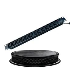 Filtro de Linha Regua Rack19" 12 Tomadas 10A 2P+T proteção contra curtos cabo 1, 1.5, 3, 5 e 10 mt