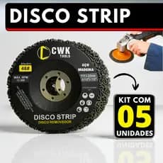 Kit 05 Disco Strip 115 X 22 mm 4.5" Removedor de Tinta Para Ferrugens Primer Verniz Para Madeira Aço