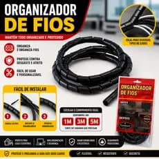 Organizador de Cabos fios Espiral – Protetor para fios e Chicotes, Capa para fios e Chicotes, Fita para Fios e Chicotes