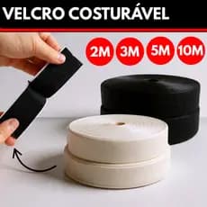 Velcro Costura 25mm 2/3/5/10 Metros Fecho de Contato Costuravel Femea e Macho Calçados Roupas Mochila Branco e Preto