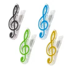 Kit 10 Clips Partitura Clave de Sol Estante de Partitura Prendedor Colorido