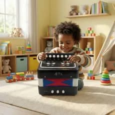 Sanfona Alpha Semi Profissional Kids Arcordeão Gaita 8 Botões Teclado Infantil Montessori