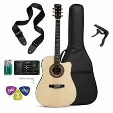 Violão Elétrico Aço Folk Storm Natural + Capa Correia Capotraste Palheta