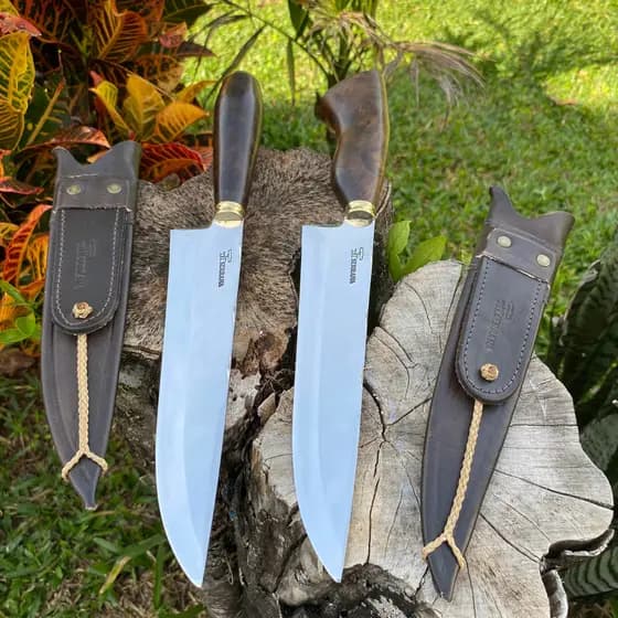 Faca Artesanal 8 Polegadas Profissional Super Afiada Acompanha Amolador Afiador
