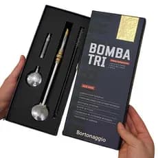 Bomba De Chimarrão Modelo Tri 3 Em 1 Bojo Mola Bojo Normal e de Mil Furos Bortonaggio