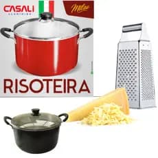 Panela Cladeirão Especial para Risoto Risoteira 6,5 Litros Preta Craqueada de Alumínio