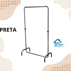 Arara De Roupa Cabideiro 100cm - BRANCA OU PRETA
