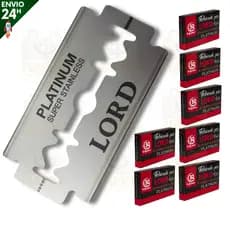 Lâmina de Barbear Lord Platinum Profissional Aço Inox Corte Preciso Para Barbearias