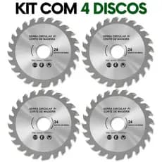 Kit 4 Disco de Corte para Madeira 110 mm 24 Dentes Widea Para Serra Circular