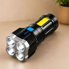 Lanterna LED Forte Super Potente 500m Recarregável USB Portátil Ultra Brilhante 4 Modos