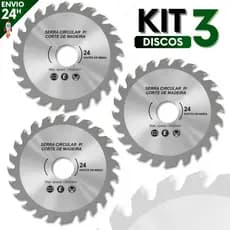 Kit 3 Disco de Corte para Madeira 110 mm 24 Dentes Widea para Serra Circular