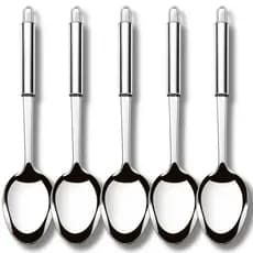 Kit 5 Colher Para Servir Arroz Inox Grande 34cm Utensílio Reforçado Para Cozinha e Restaurantes