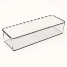 Organizador Modular Médio Acrílico 1 a 10 Unidades Multiuso Cristal Gaveta Maquiagem Geladeira 8,7 x 23,7 x 5,5