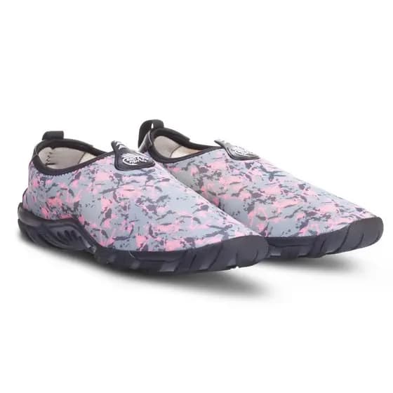 Sapatilha Aquática Esportes Pesca Camping Trilha Lazer - Bad Fish - Cinza e Rosa