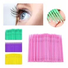 Kit 100pcs Microbrush Bastão Cotonete Alongamento De FIO A FIO Cílios.