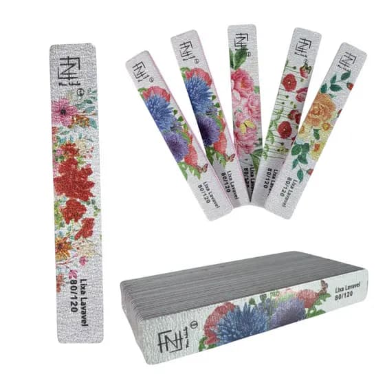 Kit 20 Lixa De Unhas Lavável 80/120 Com Régua Fan Nails