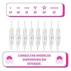 Kit 10 Agulhas Dermografo De Rosca 1, 3 E 5, 7 Pontas Circular ou Linear