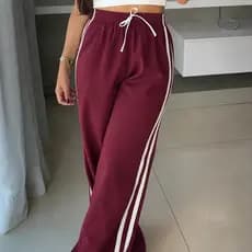 Calça Pantalona Listras Duna Femininos Confortavél Dia a Dia