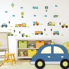 Adesivo de Parede Quarto Infantil Carrinhos Modelos
