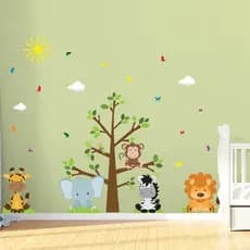 Adesivo de Parede Árvore Safari Infantil para Quarto