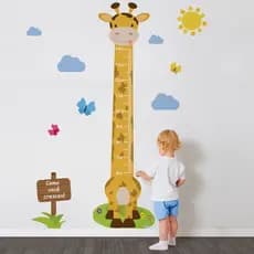 Adesivo de Parede Girafa Régua de Crescimento 146cm