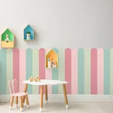 Adesivo de Parede Infantil Cerca Verde e Rosa Pastel