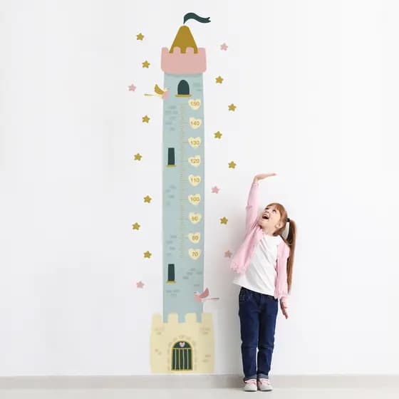 Adesivo de Princesas Régua de Crescimento Torre 188cm