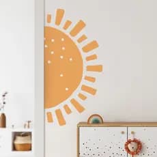 Adesivo de Parede Sol para Quarto de Bebê e Infantil Amarelo Neutro
