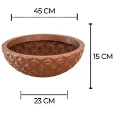 Vaso para plantas e flores, áreas externa e interna  Decorativo  em Polietileno, Bacia  Cód. A61