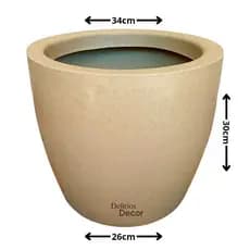 Vaso de Planta Decorativo Reciclável em Polietileno,  Redondo liso B73