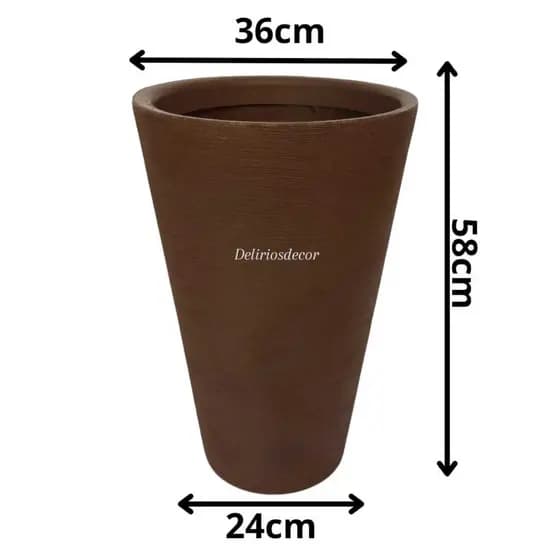 Vaso de Plantas e flores Decorativo em Polietileno, Coluna Redonda Cone  78