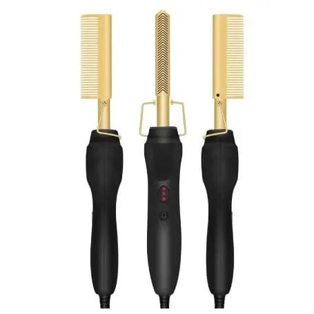 Pente Elétrico Prancha Cerâmica Profissional Alisador Cabelo Aquecimento Milti-fucional Chapinha