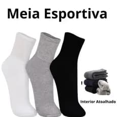 Kit Meia Esportiva Unissex Corrida Academia Treino Crossfit Fitness Cano Médio Alto Antiderrapante Respirável