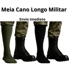 Meia Preta e Verde Militar De Cano Longo Meia De Coturno Para Exercito E Trabalho Com Bota