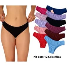 Calcinhas Kit Tanga Algodão Calcinhas Conforto Básica Cintura Media Cós Largo