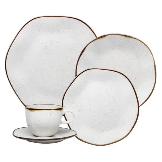 Jogo de Jantar 30 Peças Porcelana Chá Maresia Oxford