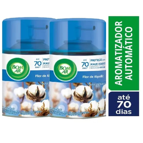Kit 2 Bom Ar Freshmatic Flor Algodão Spray Automático Refil 250ML