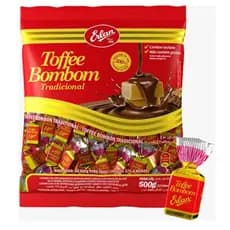 BALA ERLAN BOMBOM TOFFEE 500G TRADICIONAL CARAMELO CHOCOLATE