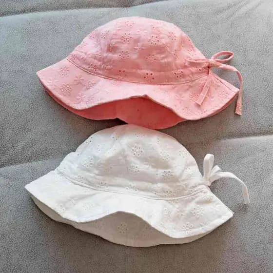 Primavera Verão Chapéu De Bebê Flor Arcos Infantil Criança Menina Sol De Algodão Macio Crianças Praia Balde Cap