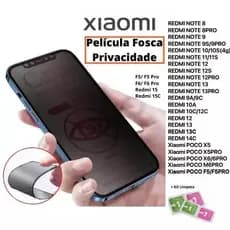 Película Ceramica Fosca Privacidade RedMi 15C 14C 13C 13 12 Note 14 Pro 13 12 11 10 Poco F5 F6 X6 X7
