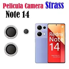 Película Câmera Diamante Strass Xiaomi Redmi Note 14 (3 Unidades) -  Lentes Colorido