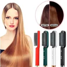 Escova Alisadora Bivolt 5 em 1 - Alisa, Hidrata, Modela, Alinha e Anti-Frizz